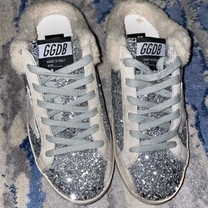 Golden Goose Glitter Slides